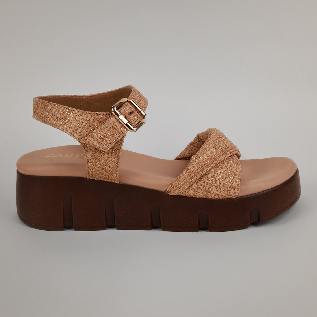 Paly Flatform Sandals - Beige