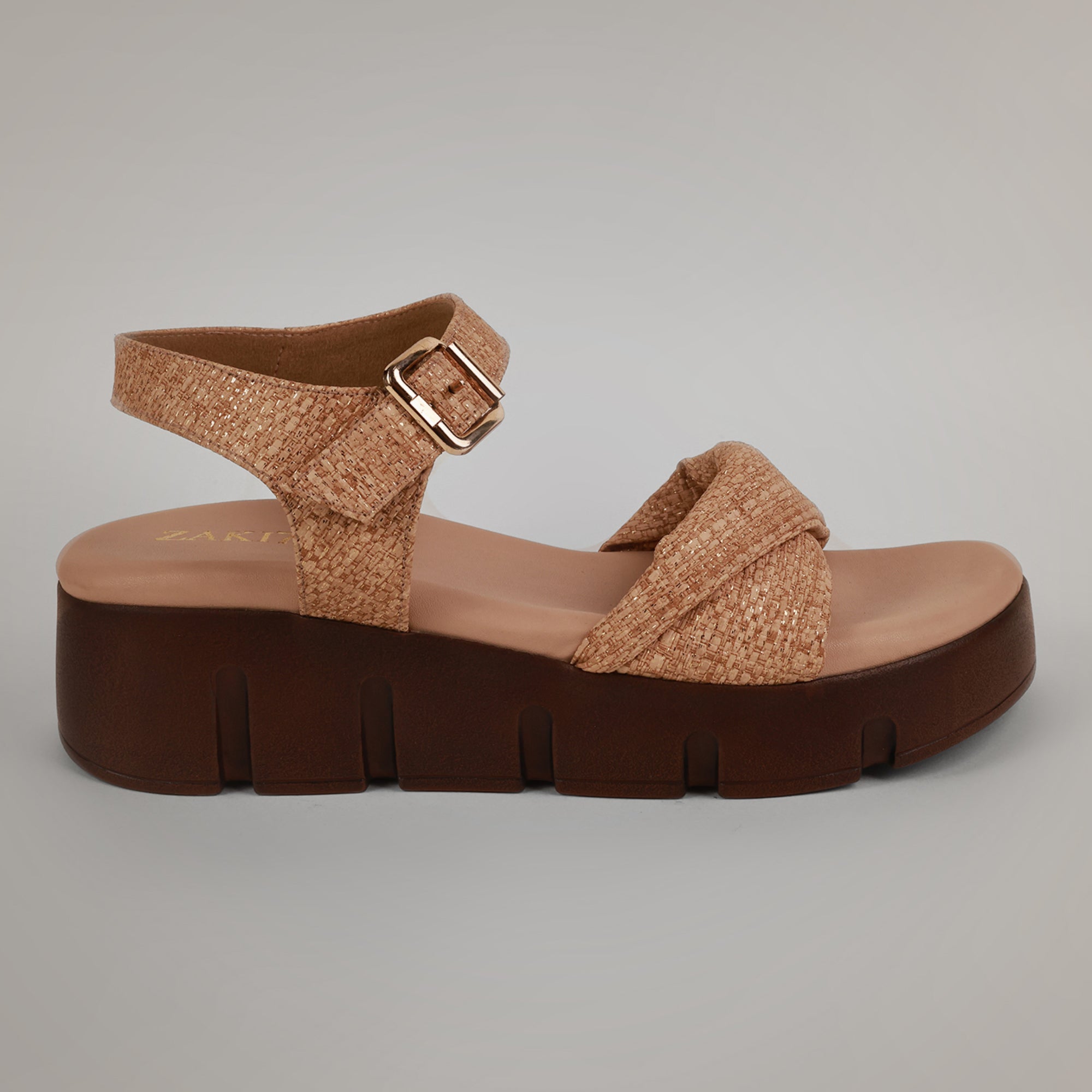 Paly Flatform Sandals - Beige
