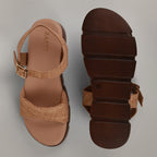 Paly Flatform Sandals - Beige