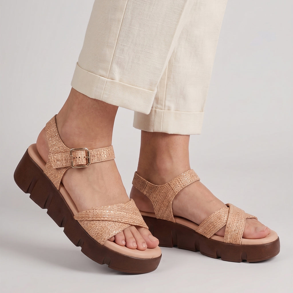 Paly Flatform Sandals - Beige