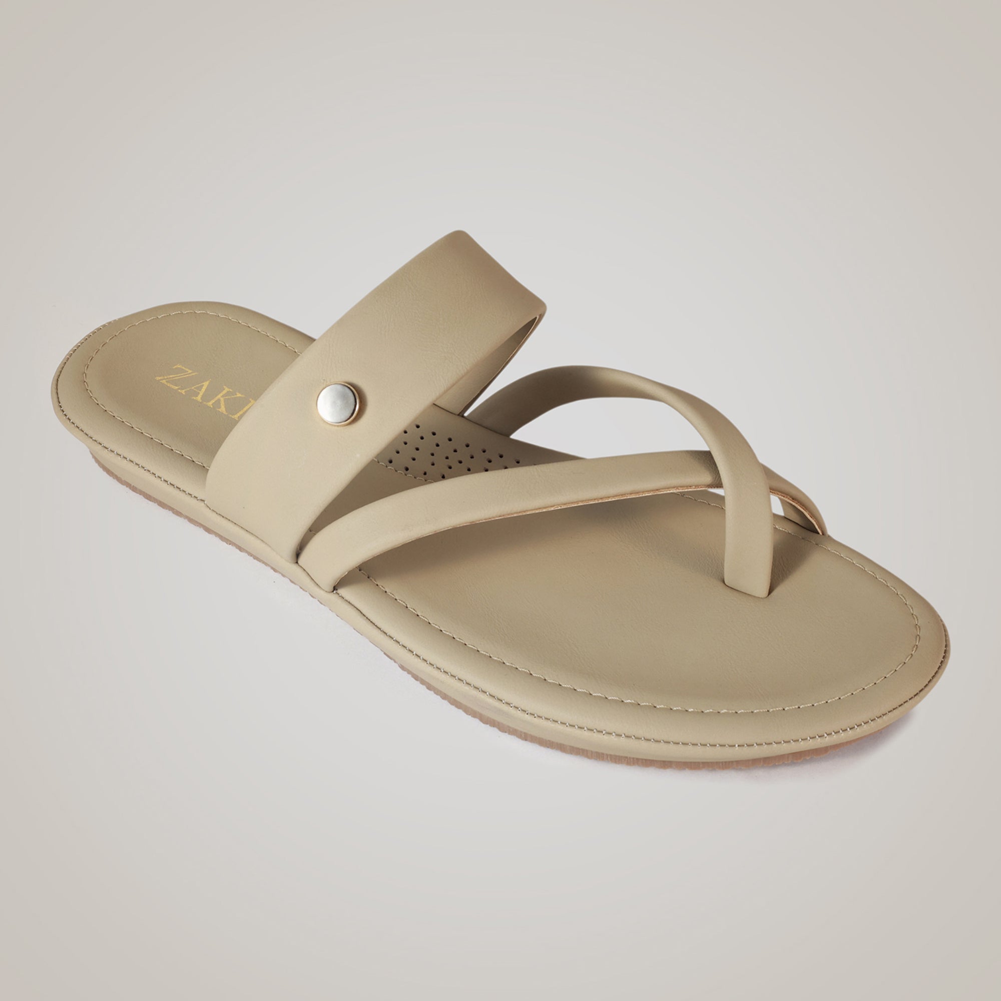 Kloe Comfort Flat Sandals - Beige