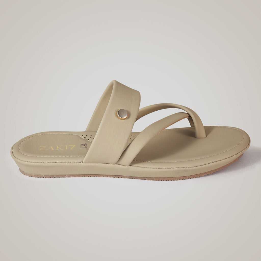 Kloe Comfort Flat Sandals - Beige