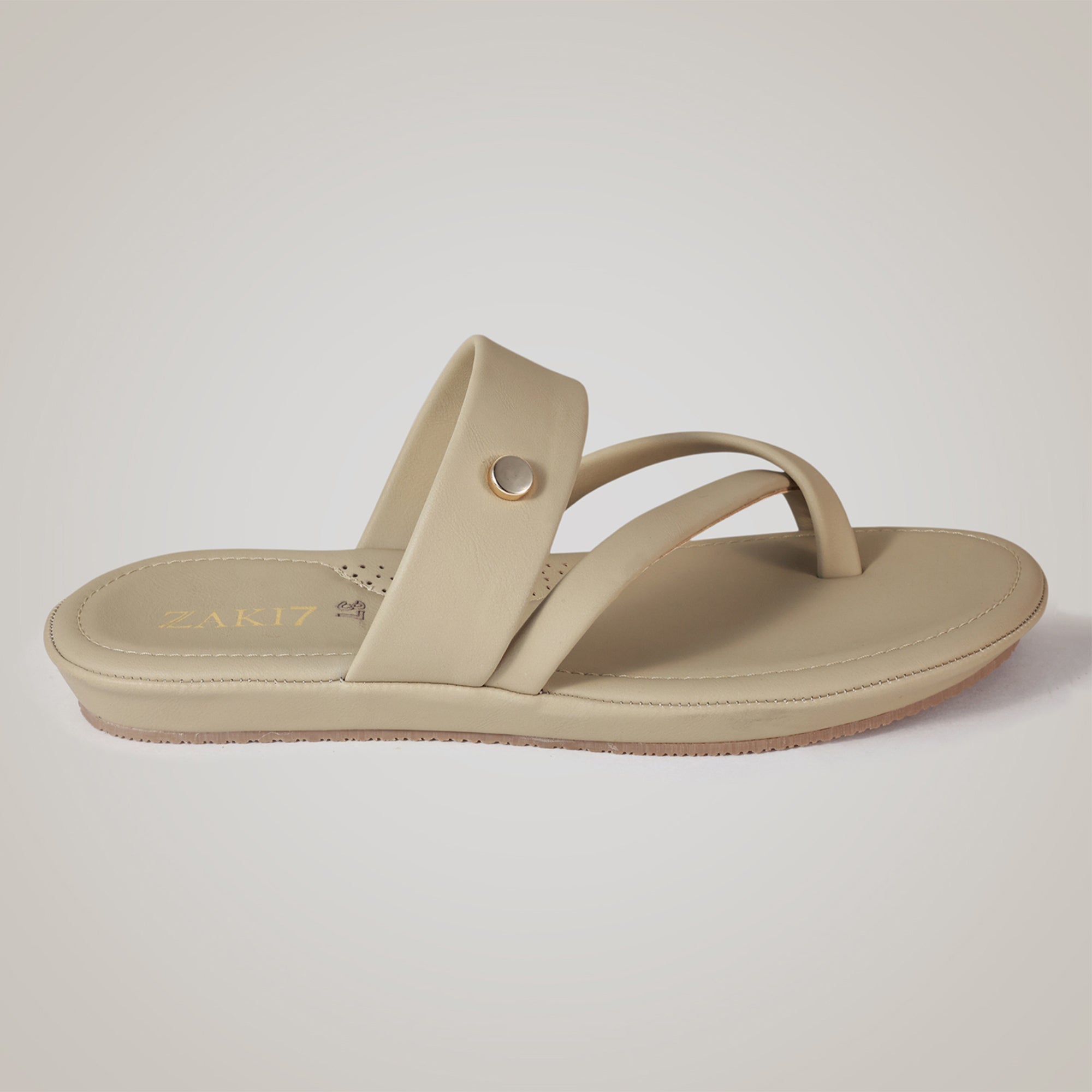 Kloe Comfort Flat Sandals - Beige