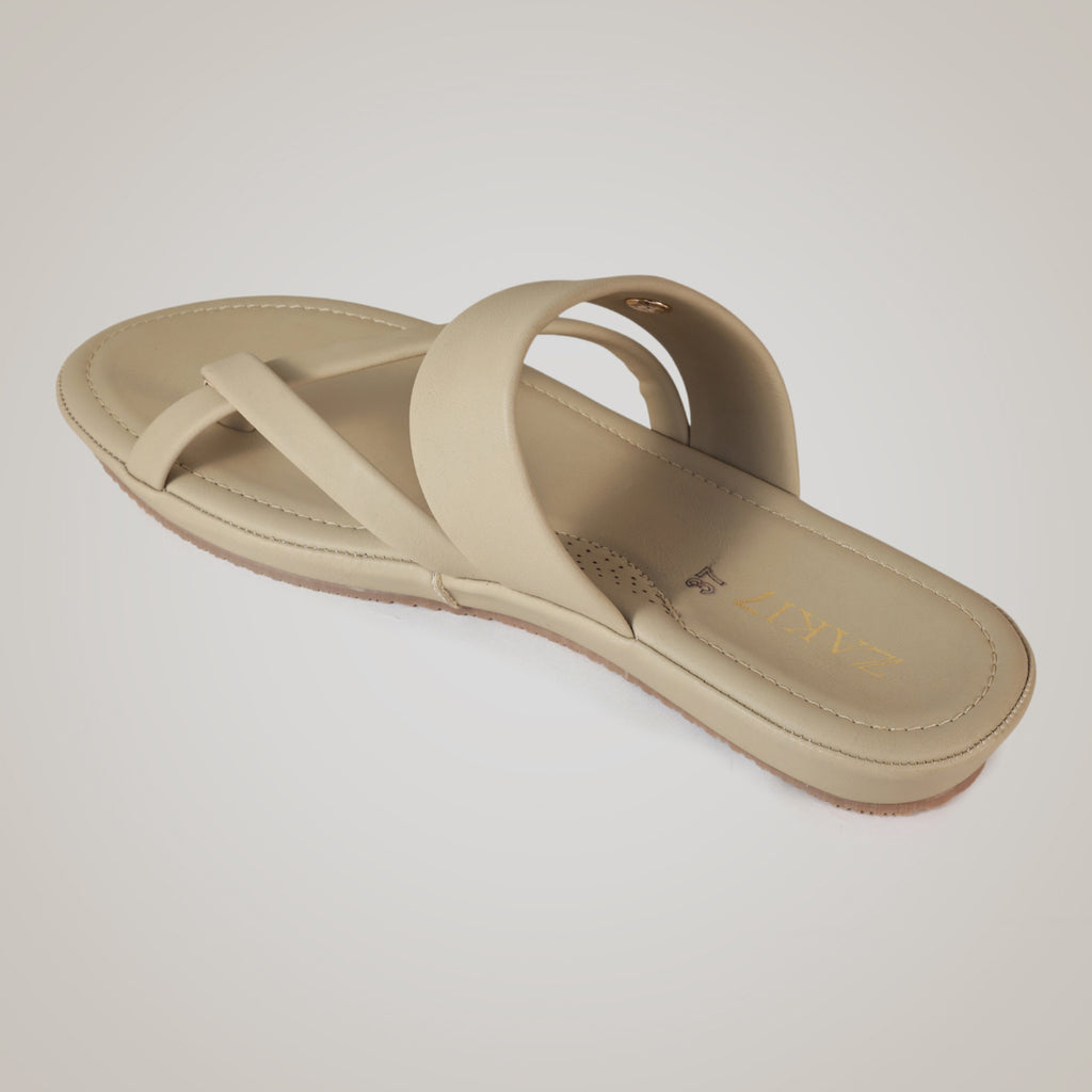 Kloe Comfort Flat Sandals - Beige