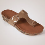 Liyah Cork Wedges - Beige