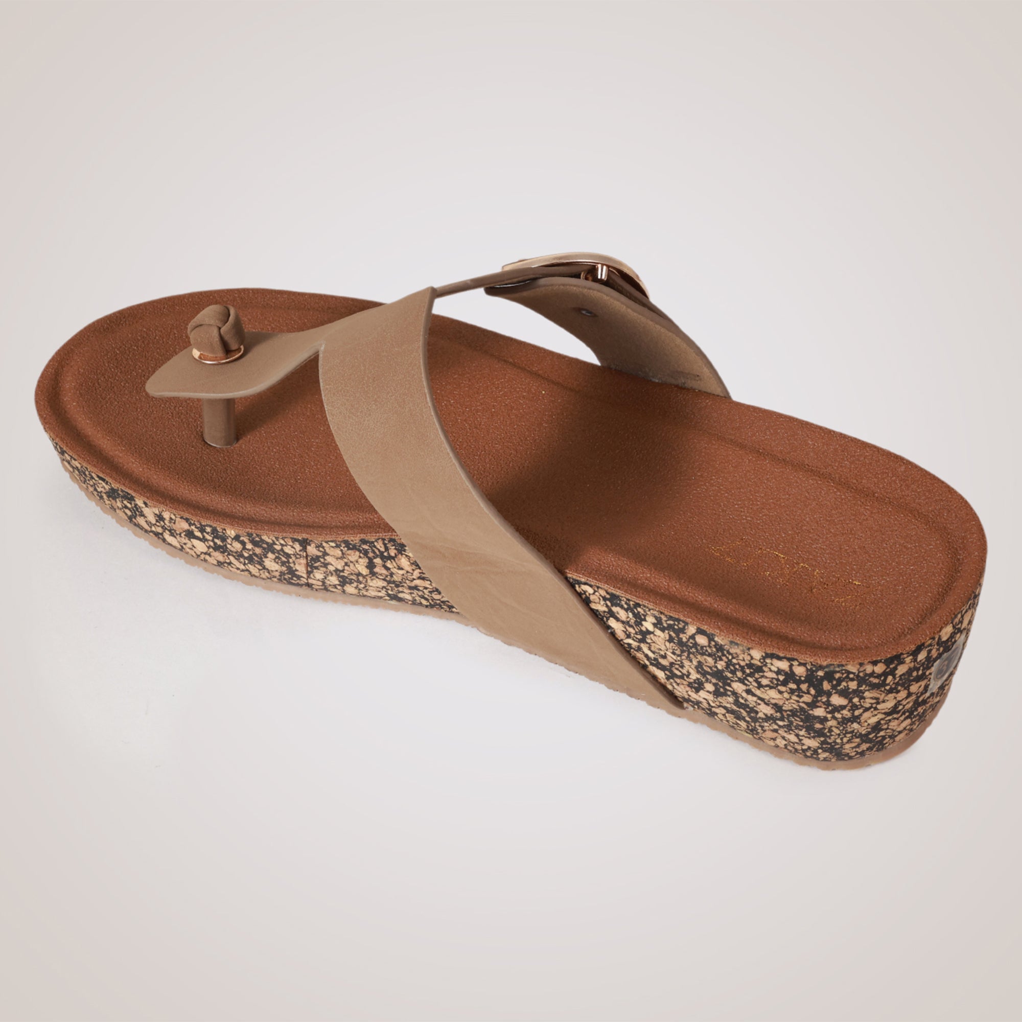 Liyah Cork Wedges - Beige