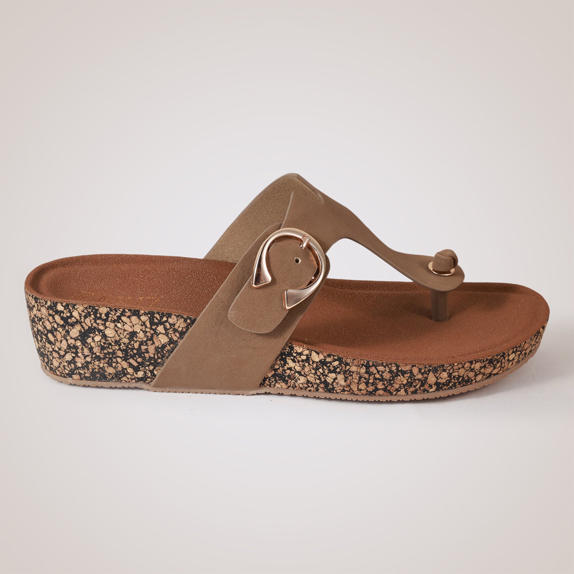 Liyah Cork Wedges - Beige