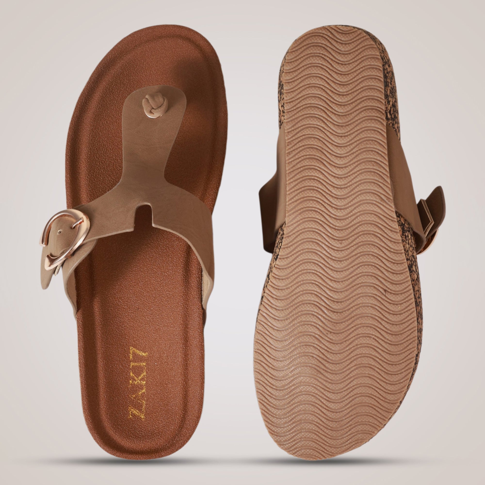 Liyah Cork Wedges - Beige