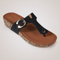 Liyah Cork Wedges - Black