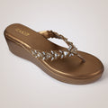 Zuri Embroidered Wedges - Antique