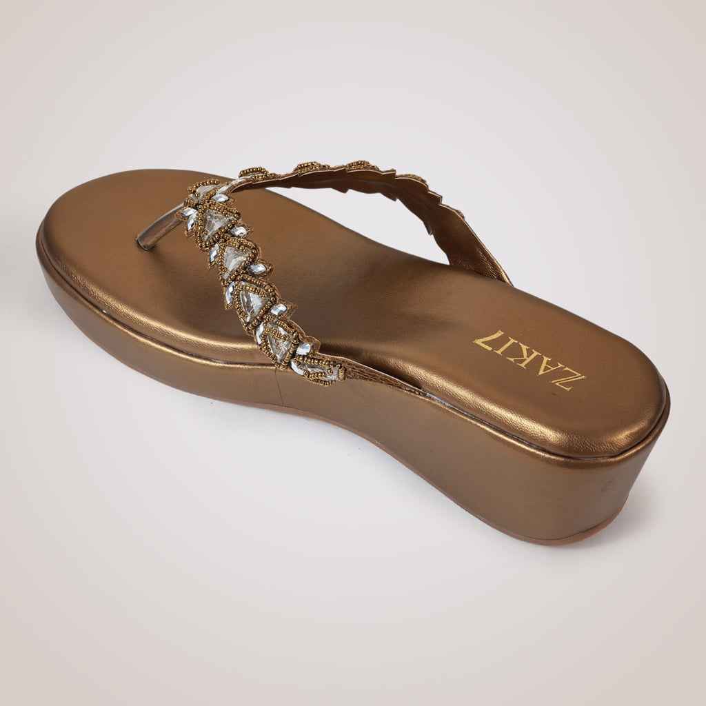 Zuri Embroidered Wedges - Antique