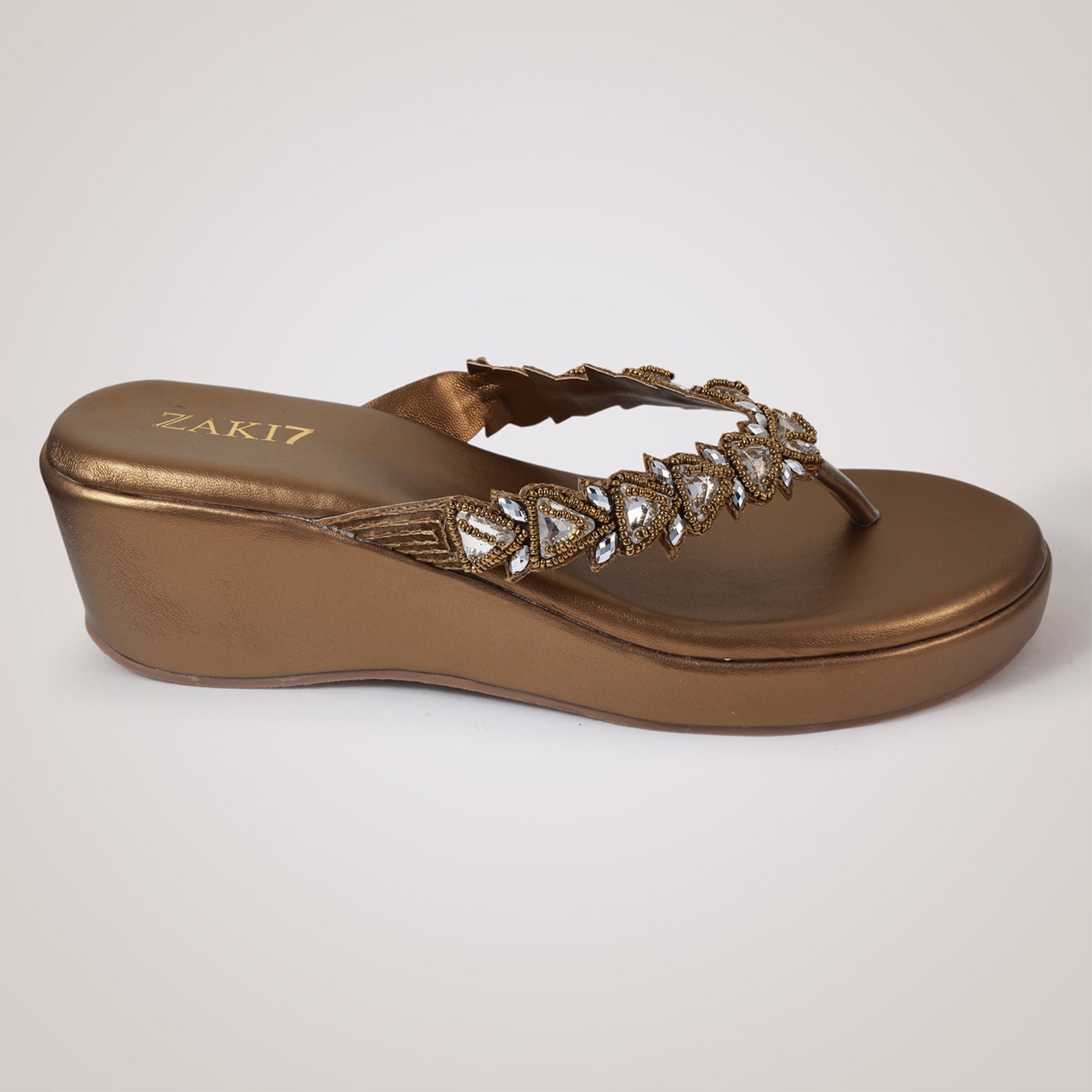 Zuri Embroidered Wedges - Antique