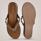 Zuri Embroidered Wedges - Antique