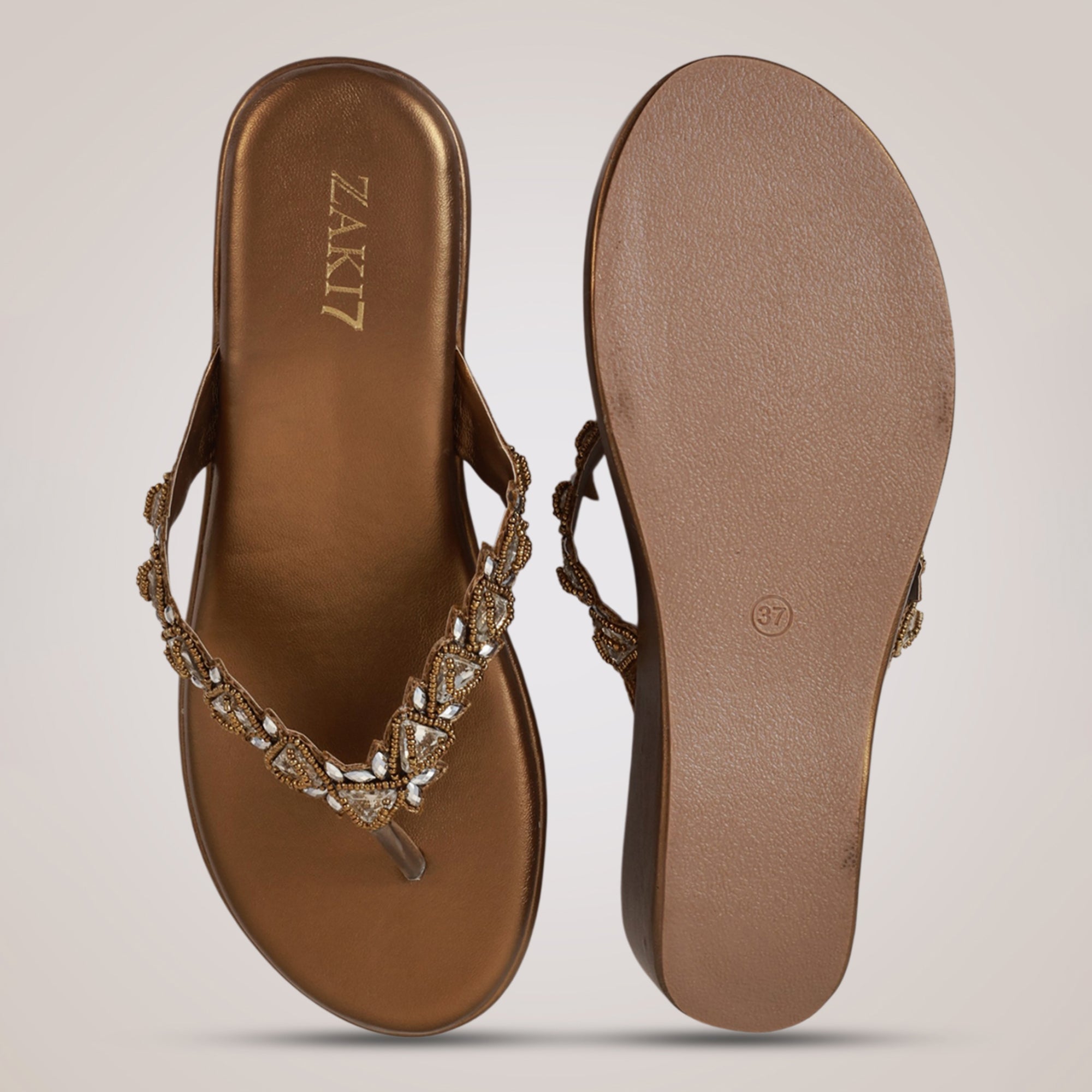 Zuri Embroidered Wedges - Antique