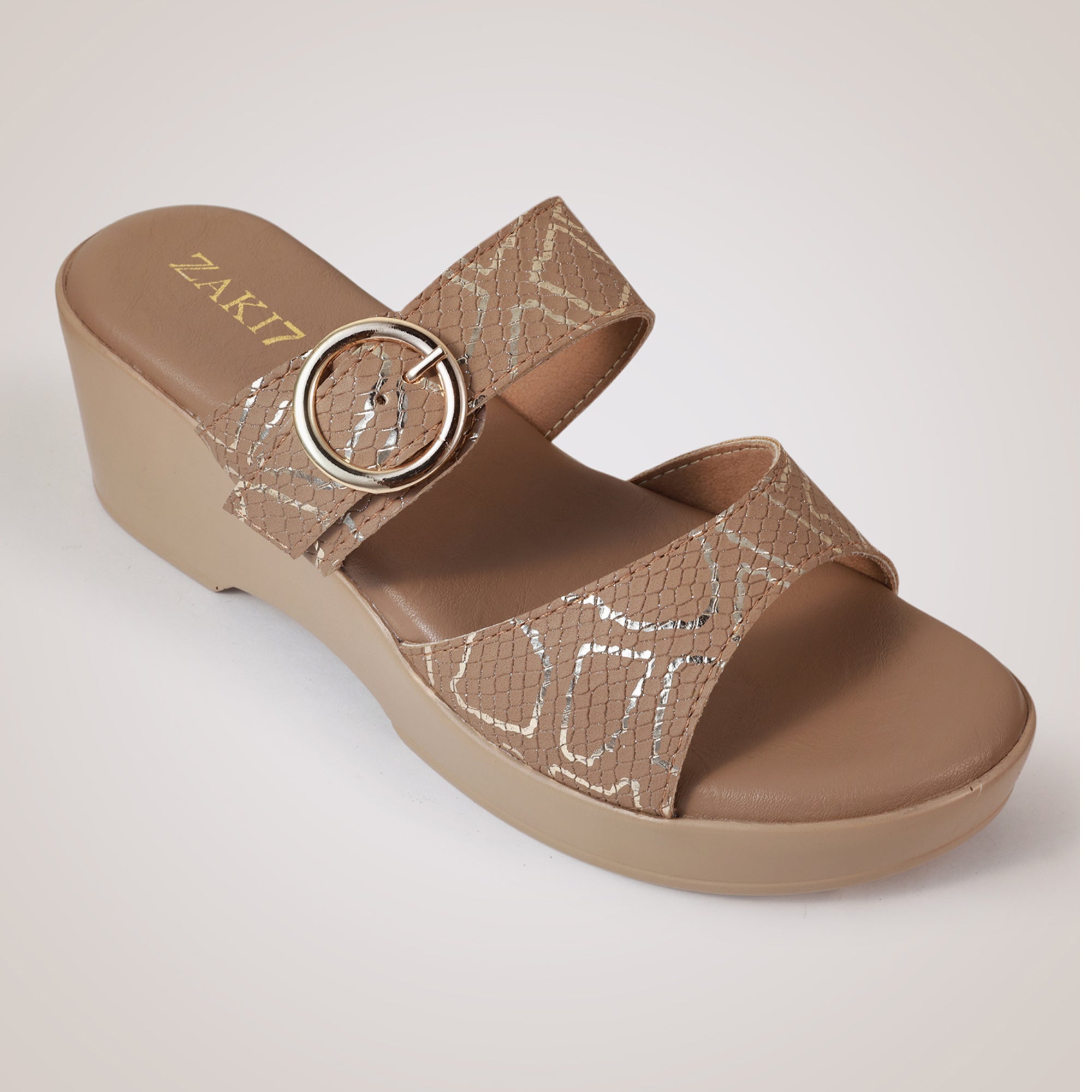 Gracey Wedge Sandals - Beige