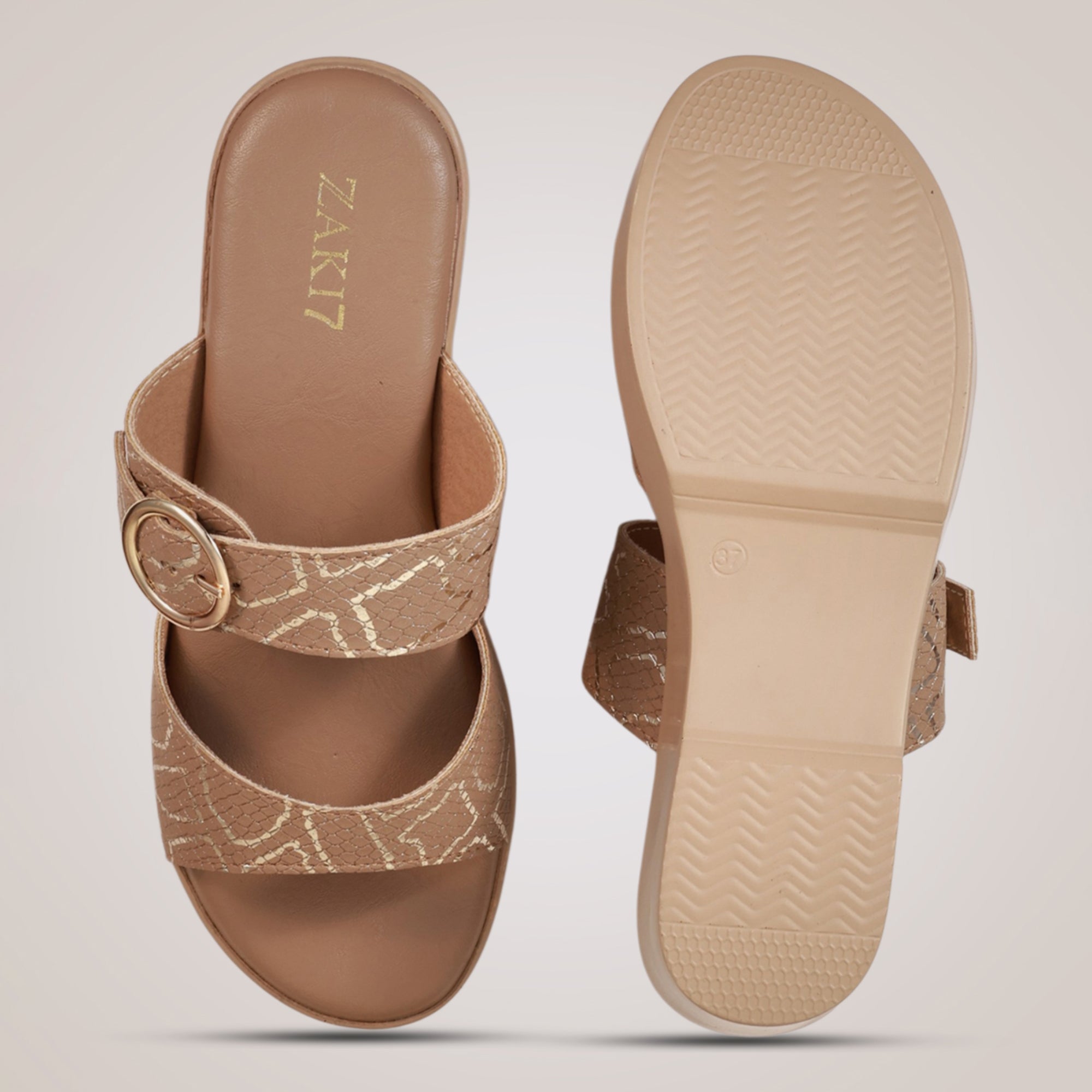 Gracey Wedge Sandals - Beige
