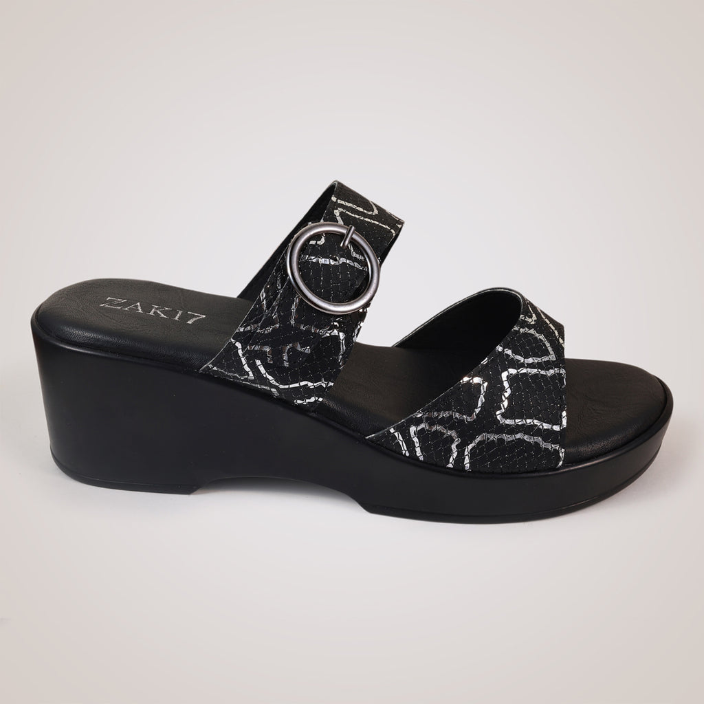 Gracey Wedge Sandals - Black