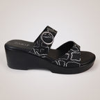 Gracey Wedge Sandals - Black