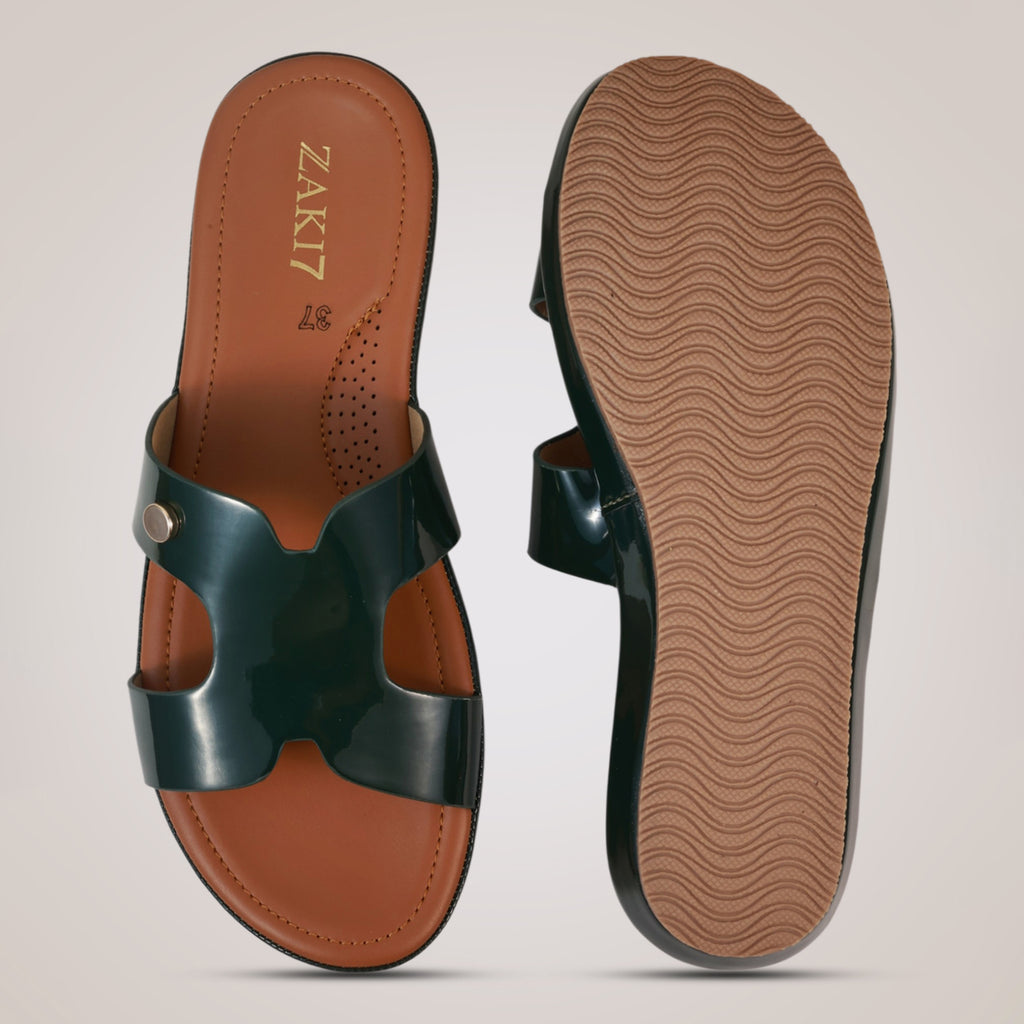 Freyah Slip-on Slides - Green