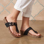 Liyah Cork Wedges - Black