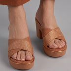 Alyce Platform Heels - Tan