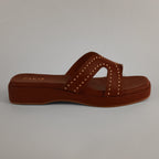 Anya Studded Platform Wedges - Tan