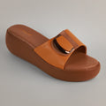 Darcy Platform Wedge Sandals - Mustard