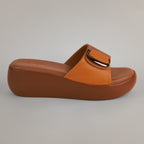 Darcy Platform Wedge Sandals - Mustard