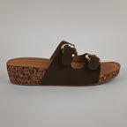Ery Cork Wedge Heeled Sandals - Olive