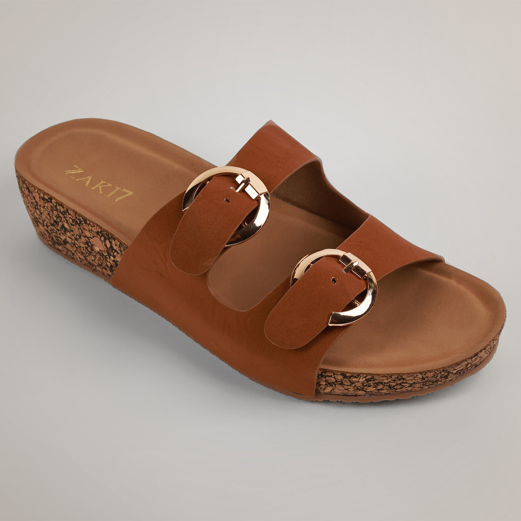 Ery Cork Wedge Heeled Sandals - Tan