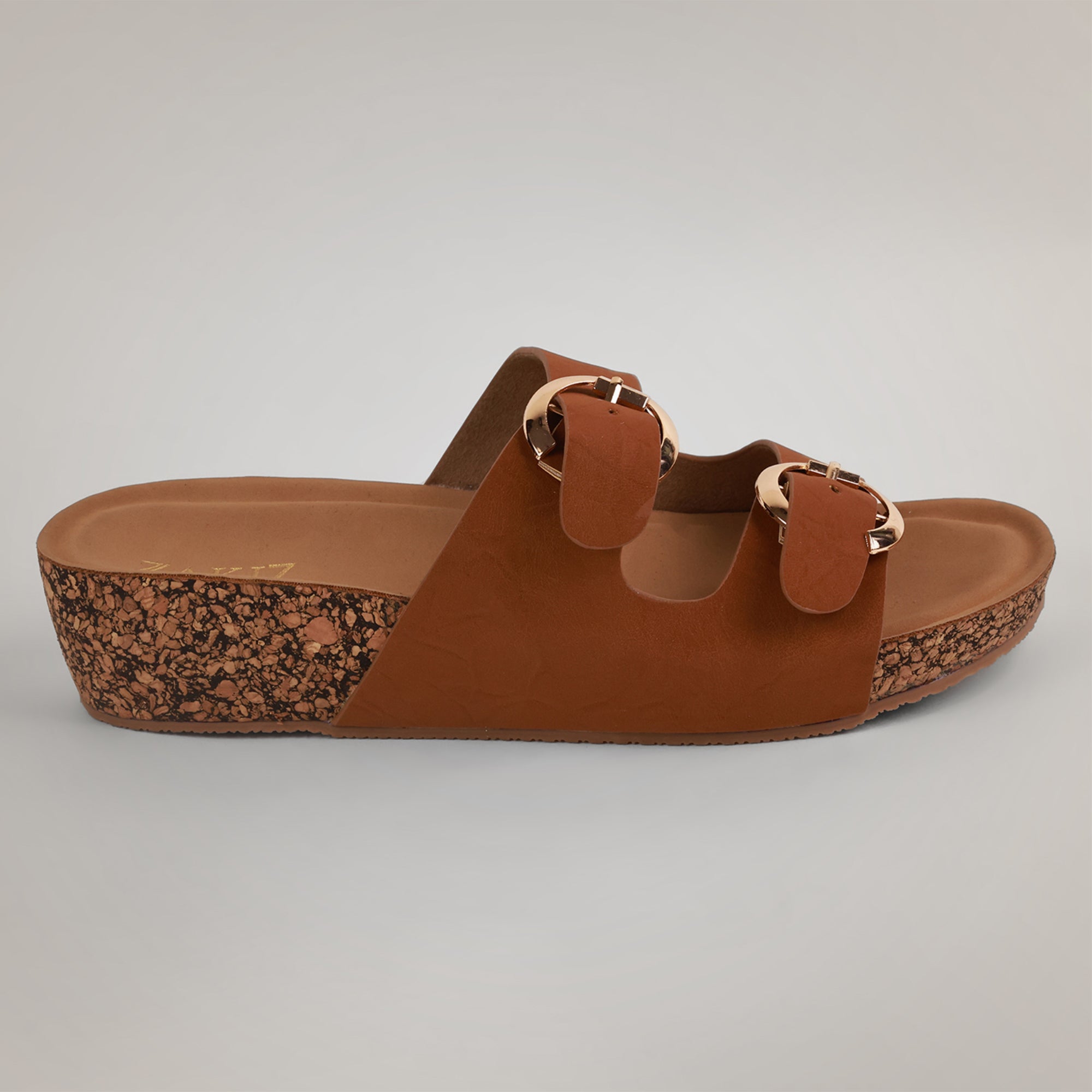 Ery Cork Wedge Heeled Sandals - Tan