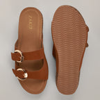 Ery Cork Wedge Heeled Sandals - Tan