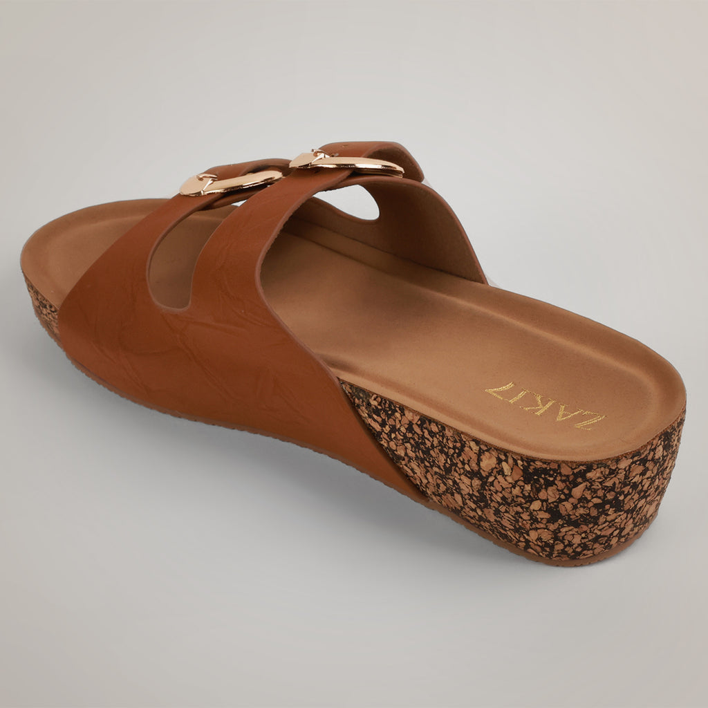 Ery Cork Wedge Heeled Sandals - Tan