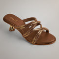 Evy Embellished Kitten Heels - Antique