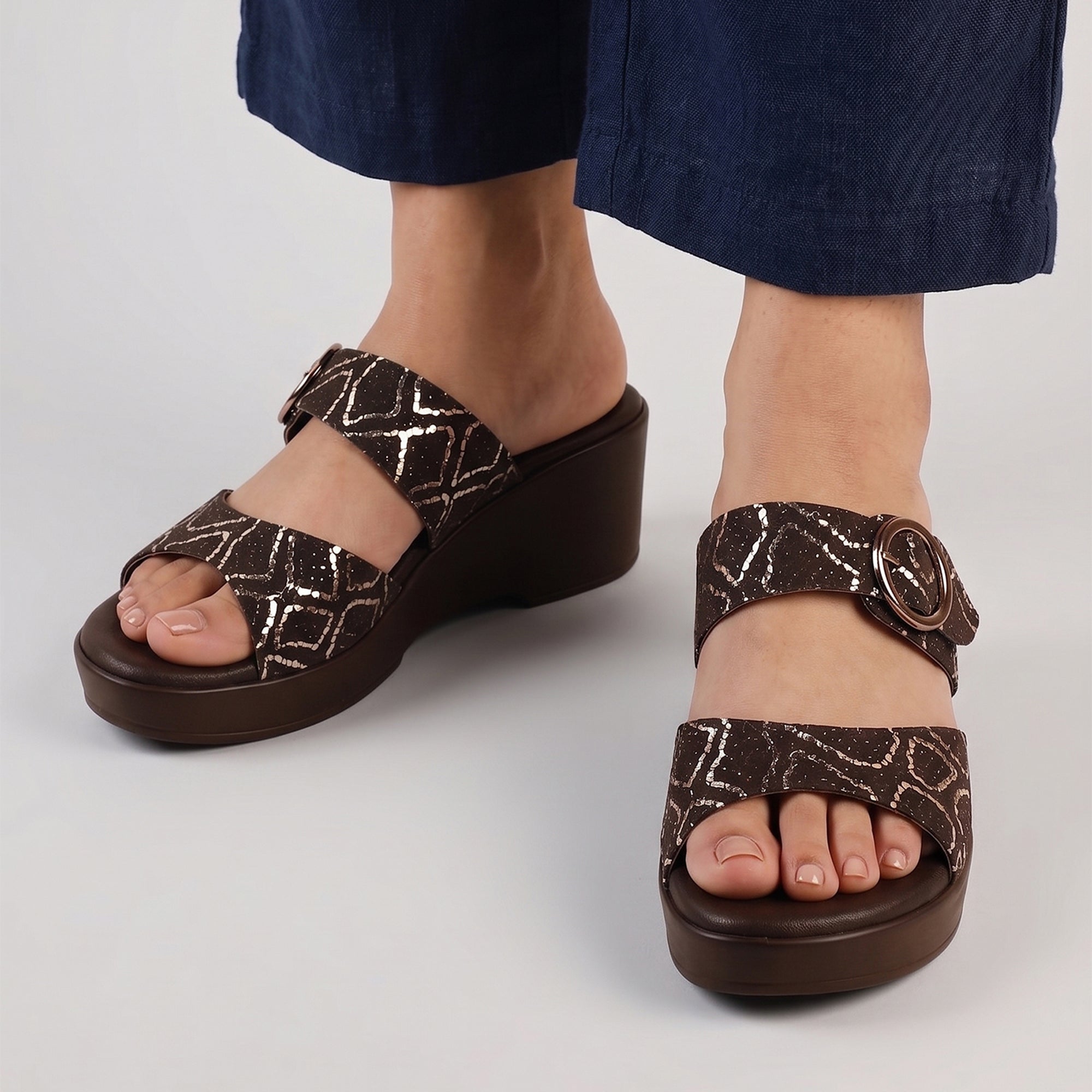 Gracey Wedge Sandals - Dark Chocolate