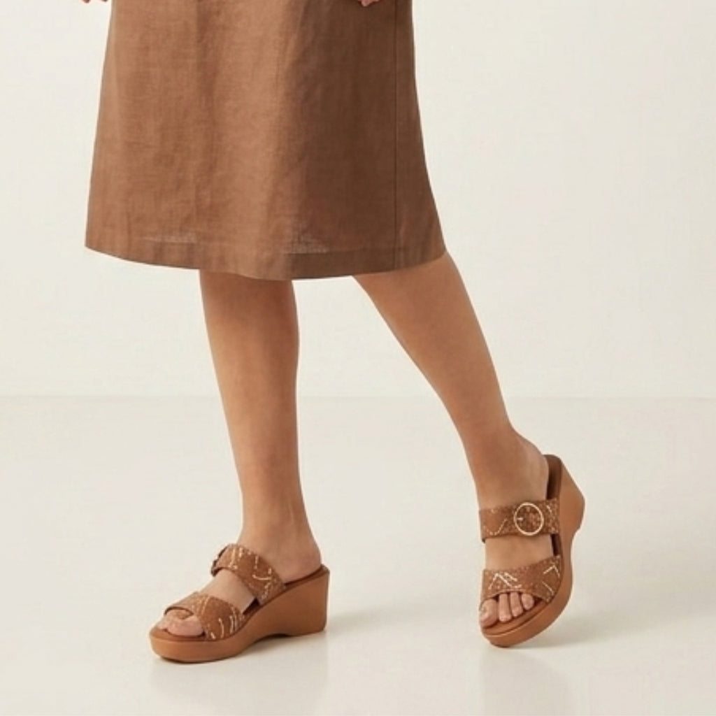 Gracey Wedge Sandals - Tan