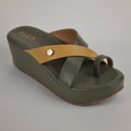 Haily One Toe Wedges - Olive