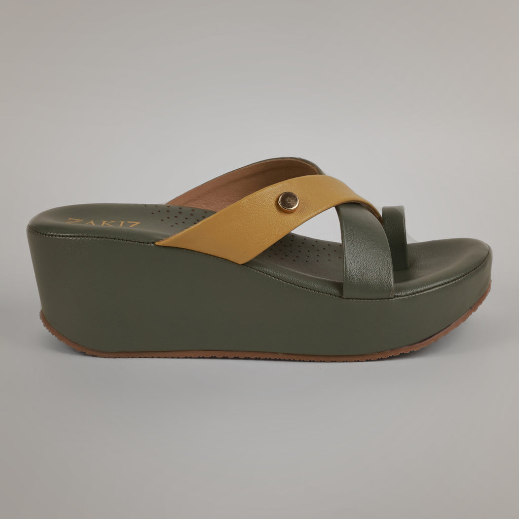 Haily One Toe Wedges - Olive
