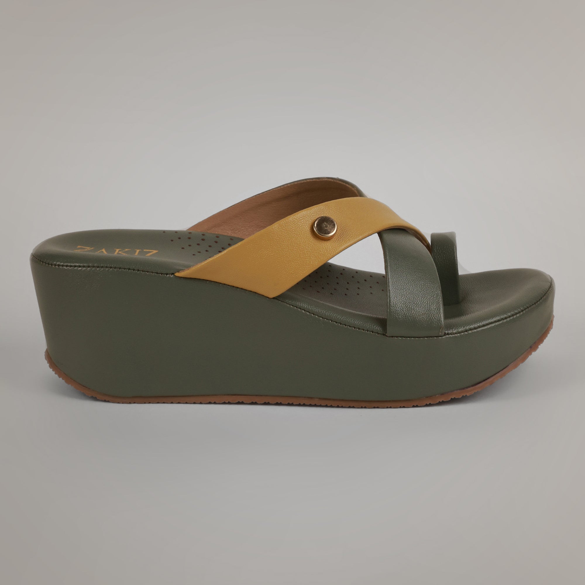 Haily One Toe Wedges - Olive
