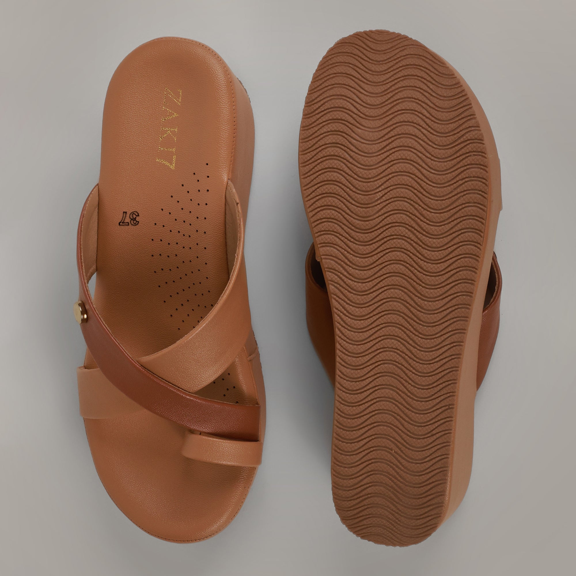 Haily One Toe Wedges - Tan