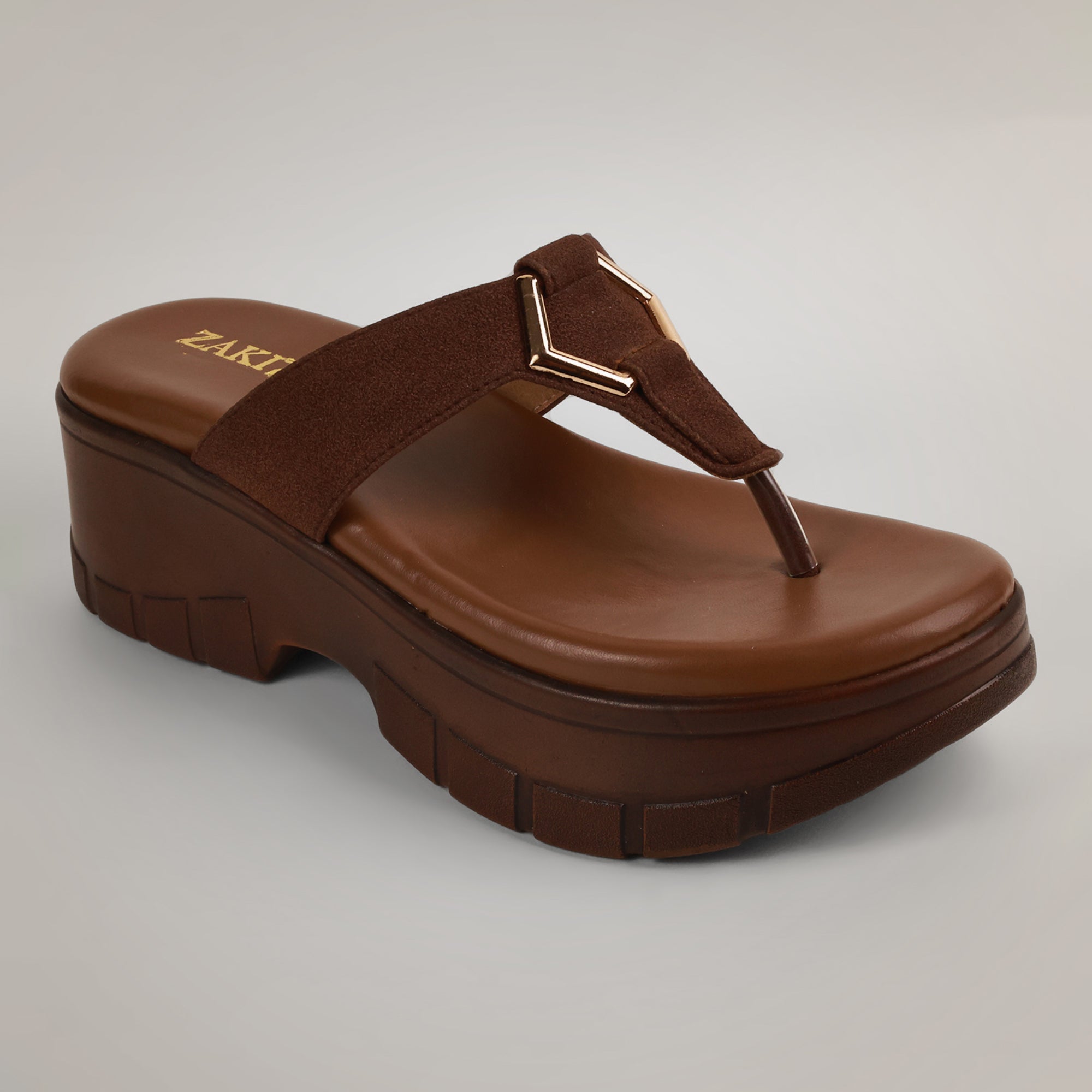 Jamy Platform Wedge Sandals - Brown
