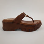 Jamy Platform Wedge Sandals - Brown
