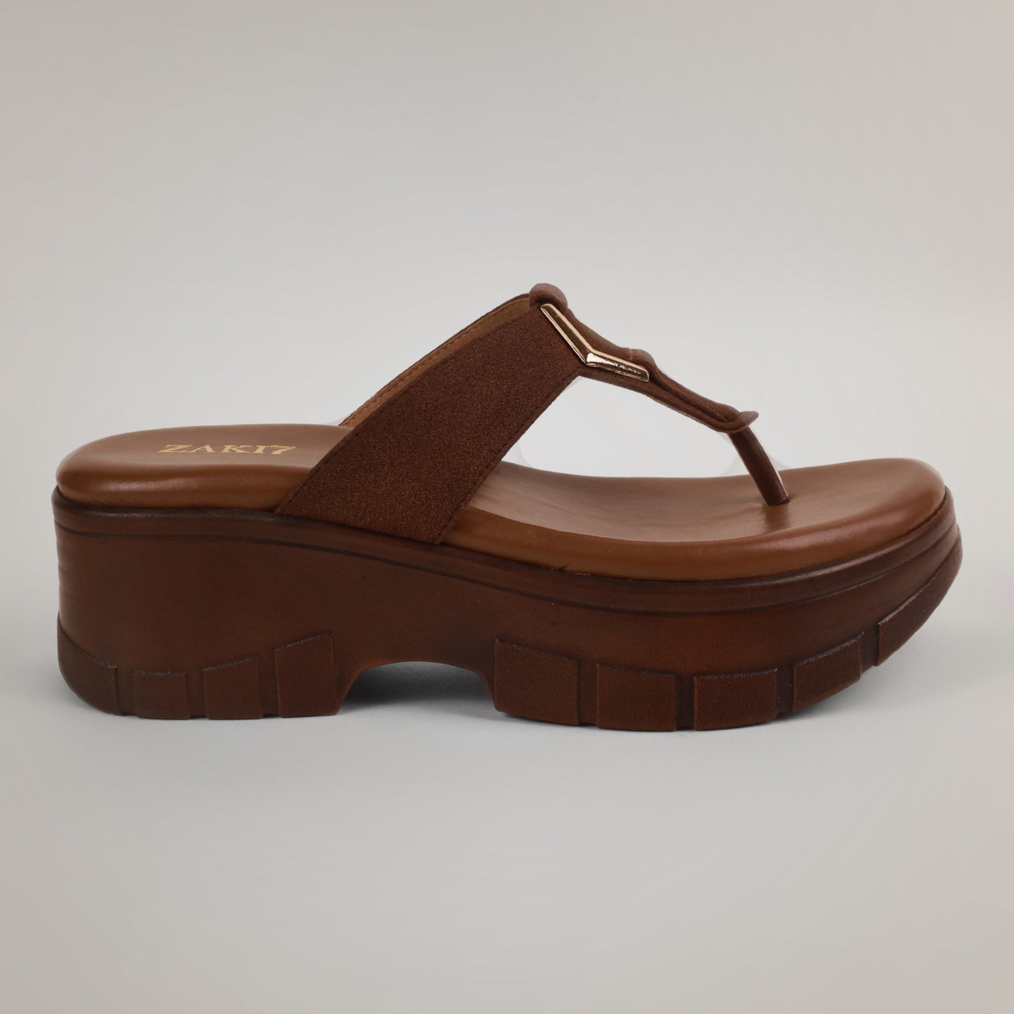 Jamy Platform Wedge Sandals - Brown