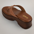 Jamy Platform Wedge Sandals - Tan