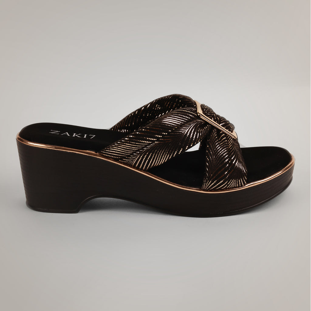 Kally Criss-Cross Wedge Sandals - Gold