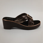 Kally Criss-Cross Wedge Sandals - Gold