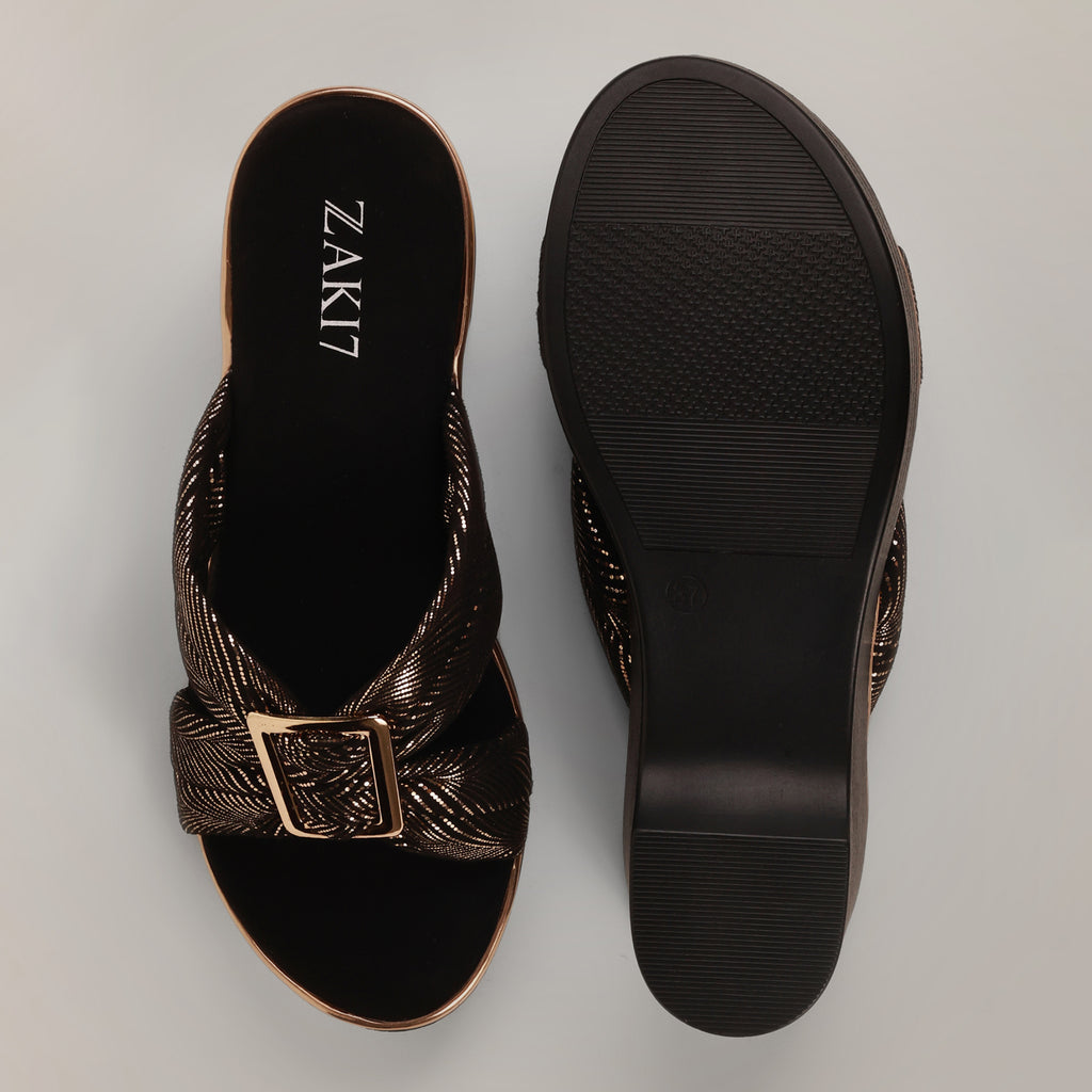 Kally Criss-Cross Wedge Sandals - Gold