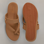 Kloe Comfort Flat Sandals - Beige
