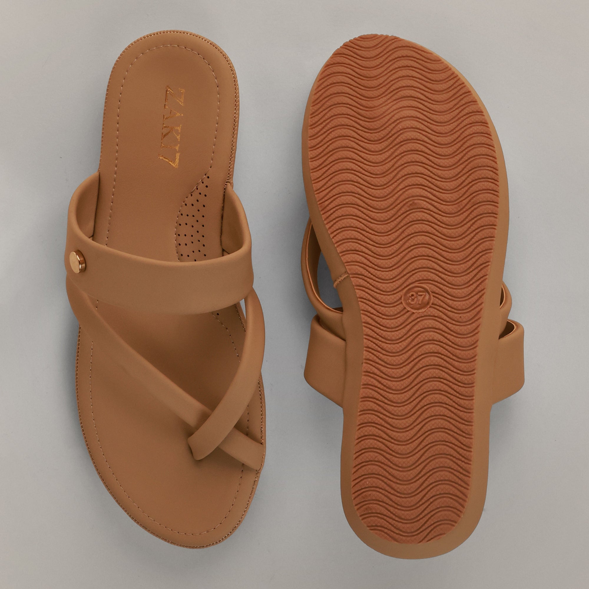 Kloe Comfort Flat Sandals - Beige