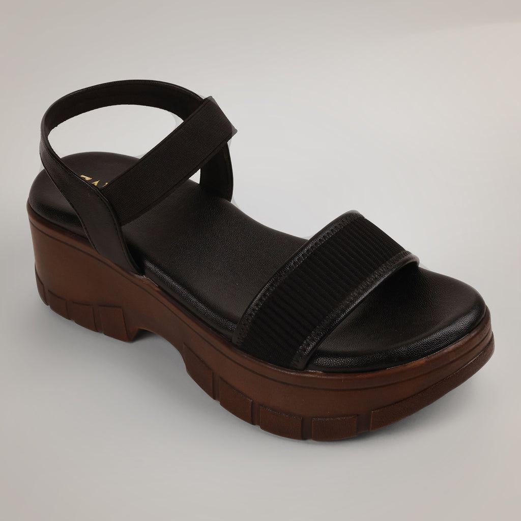 Layla Chunky Platform Wedge Sandals - Black